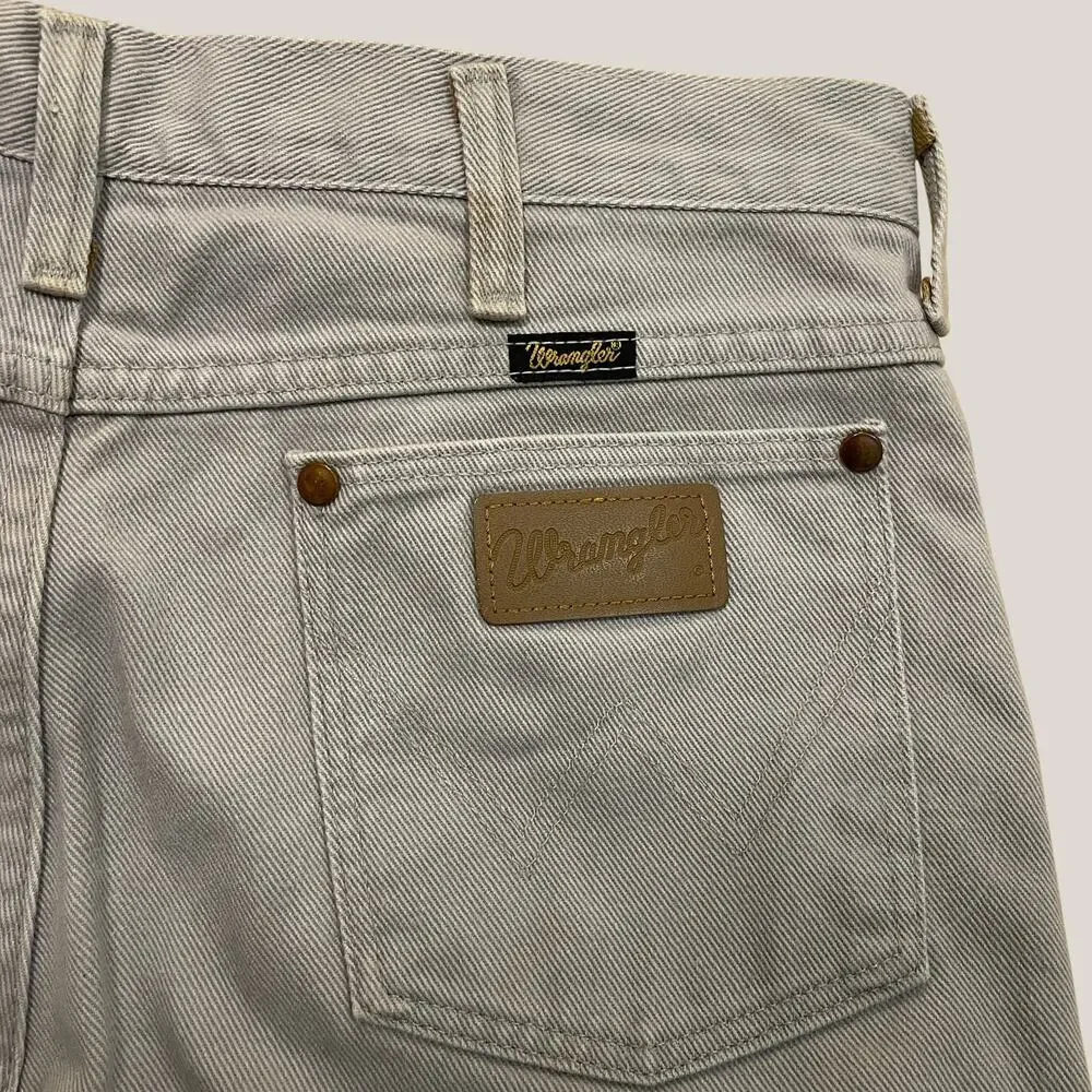 Wrangler 33x30 USA Gray Twill Jeans | Vintage Cowboy Cut Straight Leg Y2K Rare - Picture 3 of 10